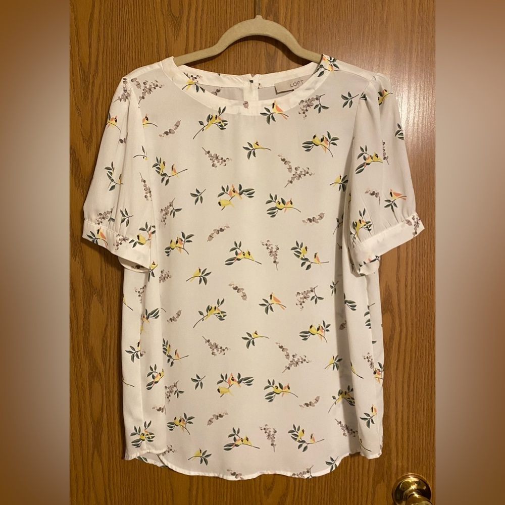 See through-ish white blouse. Button detail closure down the back